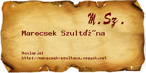 Marecsek Szultána névjegykártya